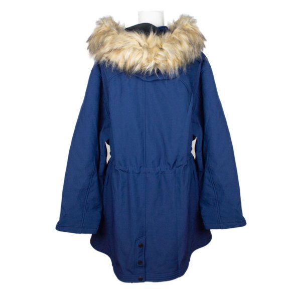 Canada Weather Gear Royal Blue & Brown Faux-Fur Trim Hood Anorak Jacket - Picture 8 of 12
